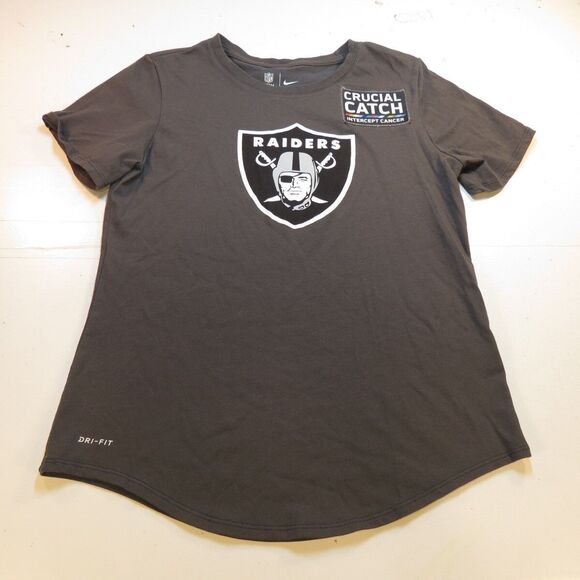 LAS VEGAS RAIDERS NFL FOOTBALL Crucial Catch Cancer Awareness T SHIRT Womens S - Picture 1 of 3
